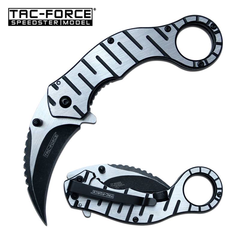 2.5" Blade Stonewash Gray Combat Spring Assist Folding Pocket Knife - Tophatter's Army Products & Self Defense Collectible Weapons - Tophatter Daily Deals